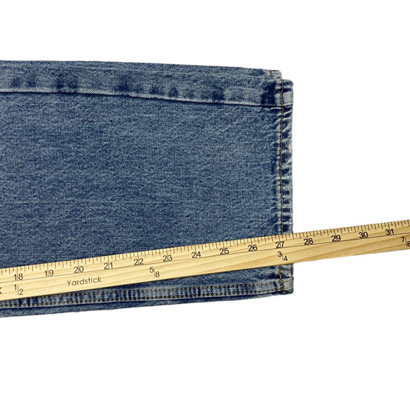 Good American Jeans Women's Size 28 Blue 90's Duster Straight Leg Distressed - Picture 14 of 15